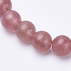 Natural Strawberry Quartz Beaded Stretch Bracelets BJEW-S128-08-2