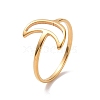 Ion Plating(IP) 201 Stainless Steel Crescent Moon Finger Ring RJEW-J051-37G-1