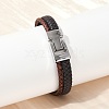 Braided Microfiber Leather Cord Bracelets for Women Men BJEW-D304-17P-03-4