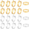 20Pcs 2 Colors Adjustable Brass Finger Rings Setting for Hanging Pendant KK-BBC0027-80-7