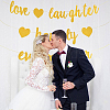 Glitter Word Love Laughter and Happily Ever After Paper Hanging Banner AJEW-WH0413-45-6