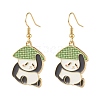 Panda Alloy Enamel Dangle Earrings EJEW-JE04773-4