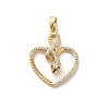Brass Micro Pave Cubic Zirconia Pendants KK-C108-01A-G-1