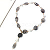 Alloy Resin Imitation Pearl Nuggets Lariat Necklaces for Women WG2BD40-01-4