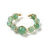 Adjustable Natural Green Aventurine with Brass Rings G-B075-01G-02-2