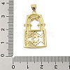 Lock Shape Rack Plating Brass Micro Pave Cubic Zirconia Pendants KK-Z074-38G-3