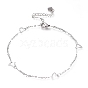 304 Stainless Steel Cable Chain Anklets AJEW-M026-08P-1