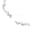 2Pcs 2 Colors 304 Stainless Steel Wave Link Chain Bracelet Making AJEW-JB01303-3