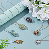 6Pcs 6 Styles 304 Stainless Steel Starfish Empty Macrame Pouch Pendant Necklace Making NJEW-AR00003-4