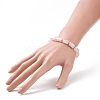 Natural Rose Quartz Column Beaded Stretch Bracelet BJEW-JB08596-02-3