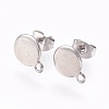Non-Tarnish 304 Stainless Steel Stud Earring Findings STAS-G178-02P-8mm-1