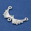 Rack Plating Brass Pave Clear Cubic Zirconia Wing Chandelier Component Links KK-F089-16S-2