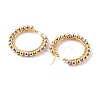 304 Stainless Steel Beaded Hoop Earrings EJEW-JE04544-02-4