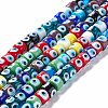 Handmade Evil Eye Lampwork Beads Strands X-LAMP-F024-01B-04-1