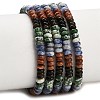 Gradient Color Natural Green Spot Jasper & Blue Spot Jasper & Golden Sheen Obsidian & Synthetic Goldstone Beads Strands GG-CBA1E0E-01A-2
