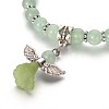 Trendy Natural Green Aventurine Beaded Acrylic Charm Bracelets BJEW-JB01792-04-2