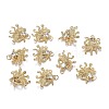 Brass Micro Clear & Black Cubic Zirconia Pendants ZIRC-F120-067G-4