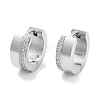 304 Stainless Steel Micro Pave Clear Cubic Zirconia Huggie Hoop Earrings for Women EJEW-C096-02P-1