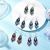 Natural & Synthetic Gemstone Rhombus Dangle Earrings EJEW-MZ00632-1