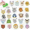 2 Sheets Animal DIY Diamond Painting Sticker Kits DIAM-PW0010-03B-1