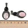 Natural Rose Quartz & Obsidian Pendants G-I370-08AS-05-3