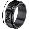 Triple Moon Goddess Stainless Steel Rotating Finger Ring PW-WG65299-12-1