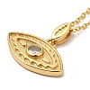 Brass Micro Pave Clear Cubic Zirconia Pendants Necklaces for Women NJEW-B092-02G-2