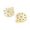 Brass Micro Pave Clear Cubic Zirconia Pendants ZIRC-P120-03G-2