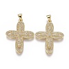 Brass Micro Pave Cubic Zirconia Pendants ZIRC-F115-16G-1