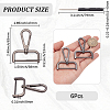 6Pcs Zinc Alloy Swivel Clasps FIND-SP0005-67A-2