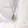 Natural Labradorite Teardrop Pendant Necklaces PW-WG17918-04-1