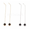 Long Chain with Enamel Rhombus Dangle Stud Earrings EJEW-A067-03P-2