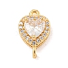 Brass Pave Cubic Zirconia Connector Charms KK-Z072-06G-02-1