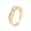 Real 18K Gold Plated Brass Micro Pave Cubic Zirconia Rings RJEW-J017-VC196-1