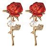 2Pcs Valentine's Day Rose Zinc Alloy Crystal Rhinestone Brooches JEWB-TADJ0001-02B-1