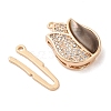 Brass Micro Pave Clear Cubic Zirconia Shell Box Clasps KK-S388-26G-2