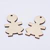 Undyed Wood Pendants WOOD-L003-08-1