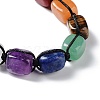 Natural Mixed Gemstone Rectangle Braided Bead Bracelets BJEW-P295-01-3