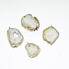 Natural Geode Agate Druzy Slice Pendants G-L461-04B-1