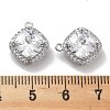 Brass Micro Pave Clear Cubic Zirconia Pendants KK-M102-27P-3