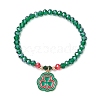 8Pcs Saint Patrick's Day Glass Beaded Stretch Bracelets BJEW-JB11186-3