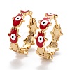 Brass Enamel Huggie Hoop Earrings EJEW-F264-20-G-2