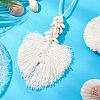 Leaf Handmade Woven Cotton Macrame Pendant Decorations HJEW-JM02824-02-2