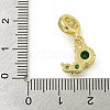 Rack Plating Brass Pave Green Cubic Zirconia Insects European Dangle Charms KK-Z067-35G-3