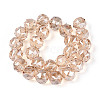 Electroplate Transparent Glass Round Beads Strands EGLA-T029-8mm-12T-14-2