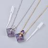 Natural Fluorite Perfume Bottle Pendant Necklaces NJEW-F266-03-2