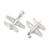 Brass Micro Pave Clear Cubic Zirconia Pendants KK-G549-18D-P-2