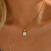 Natural Shell Square Pendant Necklace EH4295-1-4