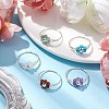 Flower Natural Gemstone Ring RJEW-JR00711-02-2