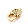 Brass Micro Pave Clear Cubic Zirconia Lobster Claw Clasps LS-KK-A266-24F-G-2